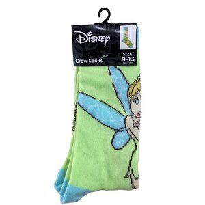 Disney TinkerBell Crew Socks Size 9-13 NWT Peter Pan NEW with Tags Tinker Bell